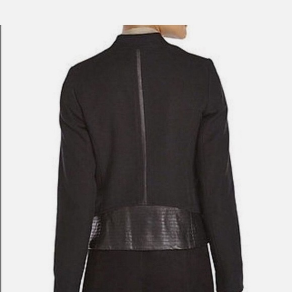 Vince | Knit Jacket with Genuine Leather Contrast, Size XS - Picture 13 of 13